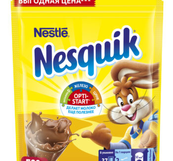 Напиток Nesquik nestle opti-start быстрорастворимый с какао в пакете 500 г