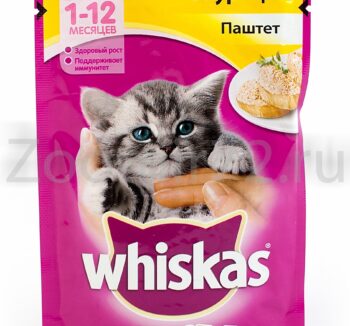 Корм для котят Whiskas с курицей паштет 1-12месяцев