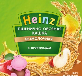 Каша Безмолочная Heinz Пшенично-Овсяная С Фруктиками, 6 Месяцев