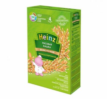 Каша безмолочная Heinz низкоаллергенная рисовая, 4 мес