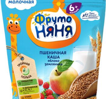Детское питание каша ФРУТОНЯНЯ из пшеницы мол ябл земл б.раств обог вит мин с 6 мес