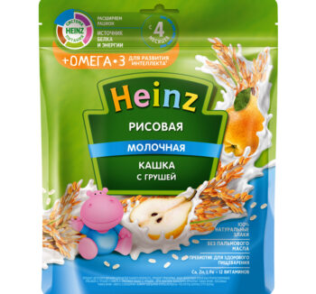 Каша Heinz Рисовая Молочная кашка с грушей с 4 мес