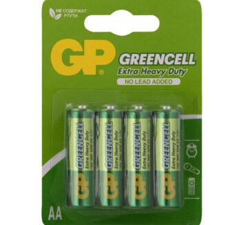 Батарейка GP Greencell AA (R06) 15S солевая, BL4