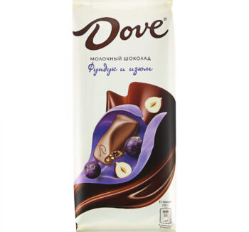 Шоколад молочный Dove Фундук и изюм 90гр