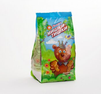 Печенье Бисквит Шоколад Мишки-Тишки, сахарное с ванильным вкусом, 250 гр., уп