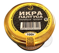 икра палтуса копченая черная 100 гр