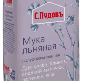 Льняная мука полуобезжиренная С.Пудовъ, 400 г