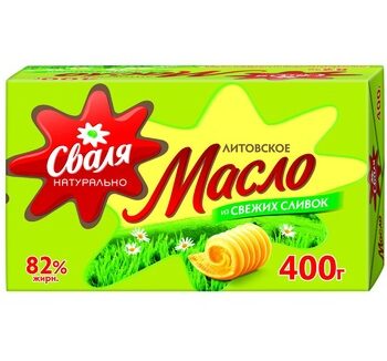 Масло сливочное Сваля Литовское 82% 400гр