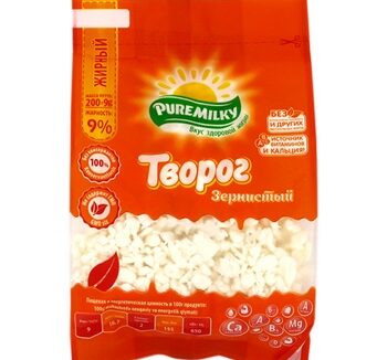 Творог Зернистый Pure Milky 9% 400гр
