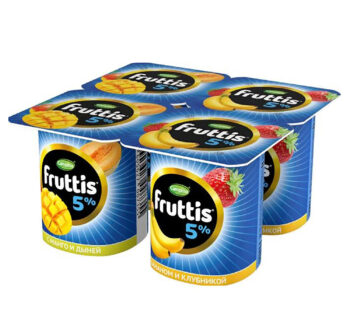 Йогурт Campina Fruttis 5% с манго и дыней/с бананом и клубникой цена за 1шт