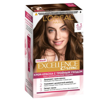 Краска для волос "LOREAL" EXCELLENCE CREME 4.3
