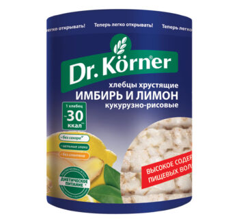 Хлебцы Хрустящие "Dr.KONER" Имбирь и Лимон, Без Сахара 100gr
